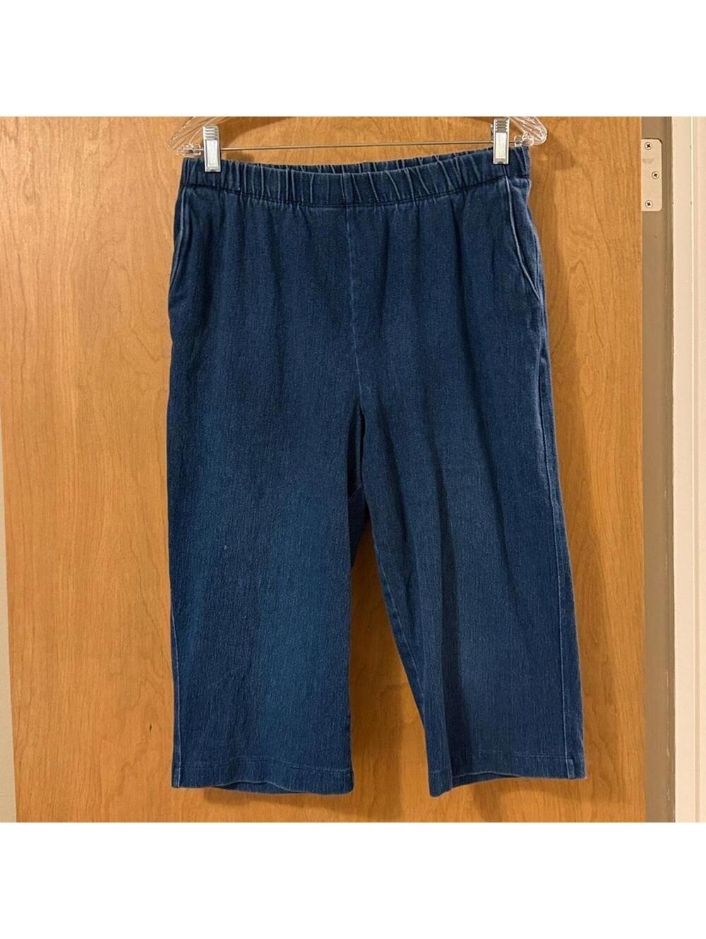 Bundle of 3 Lands End Elastic Waist Pull-On Pants Women's S 2-Full & 1-Capri - Picture 7 of 9